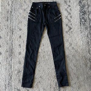 Saint Laurent 5 Zipper Black Jeans size 26 NWOT